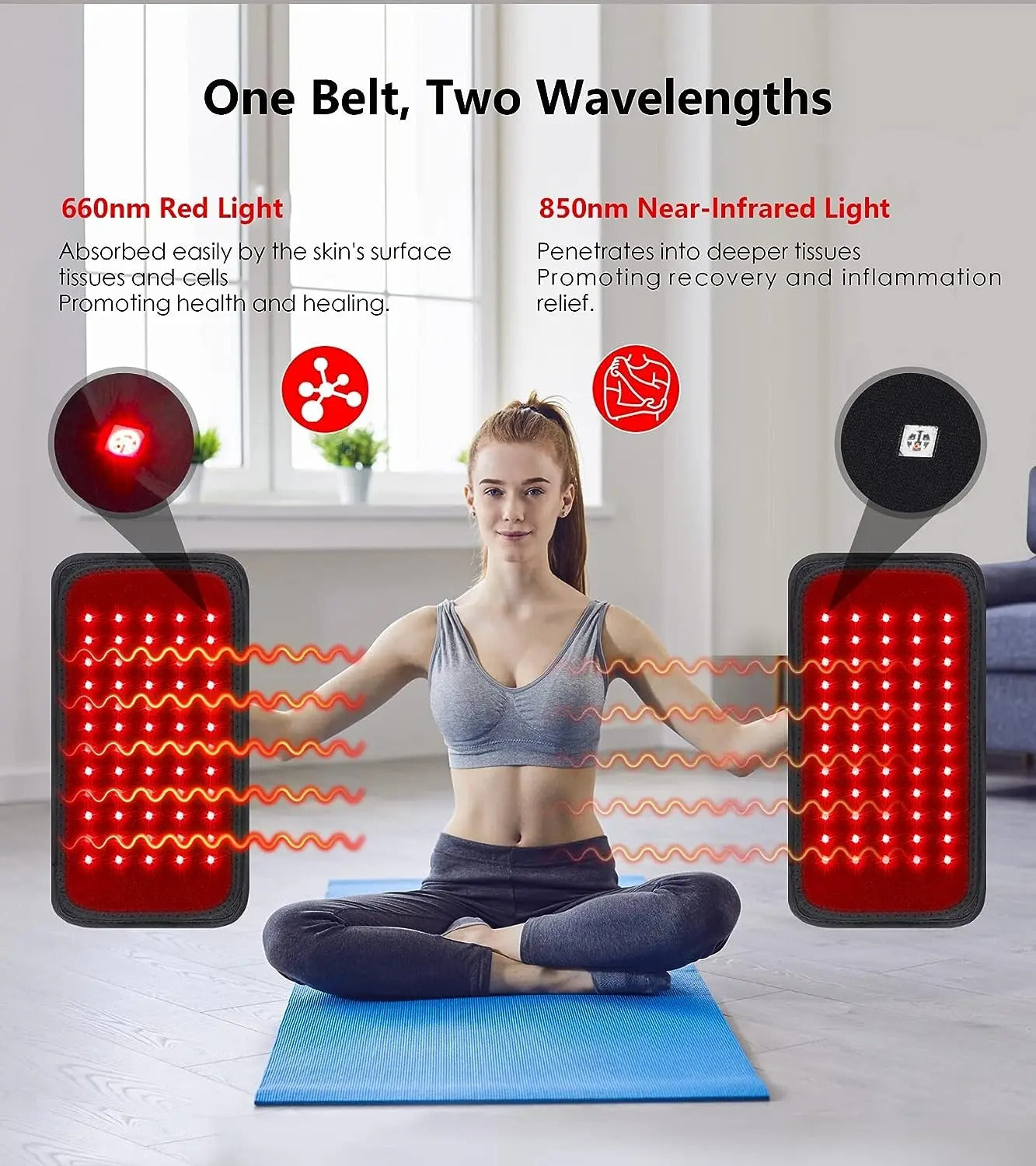 LED Red and Infrared Light Therapy Belt